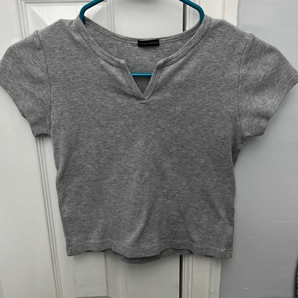 Grey notch brandy melville top